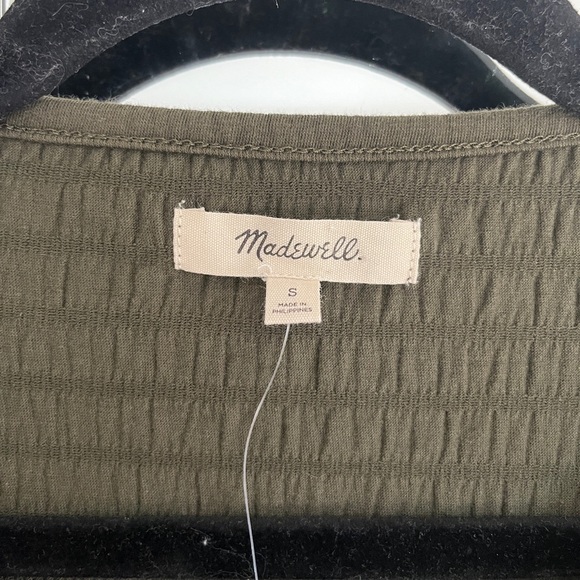 NWT Madewell Dress Size Small green Resourced Crinkle knit tiered‎ Mini Classic - Picture 4 of 10